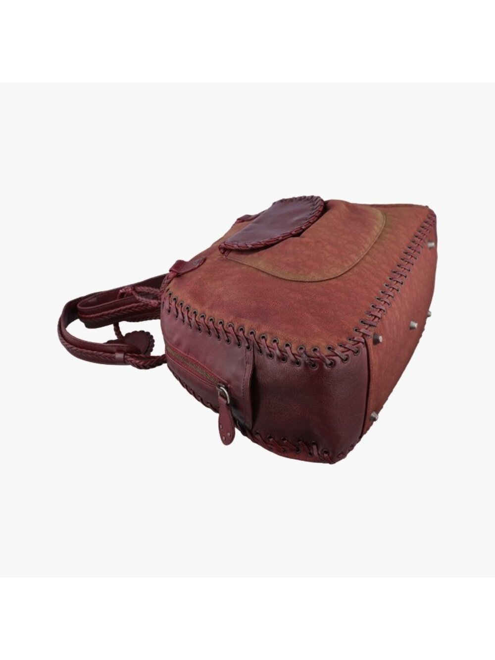 Dior Ethnic Tote Wine Red Multicolor Canvas Leather View 5
